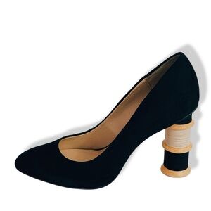 Katy Perry Collections Black Pump with Sculptural Spool Heel